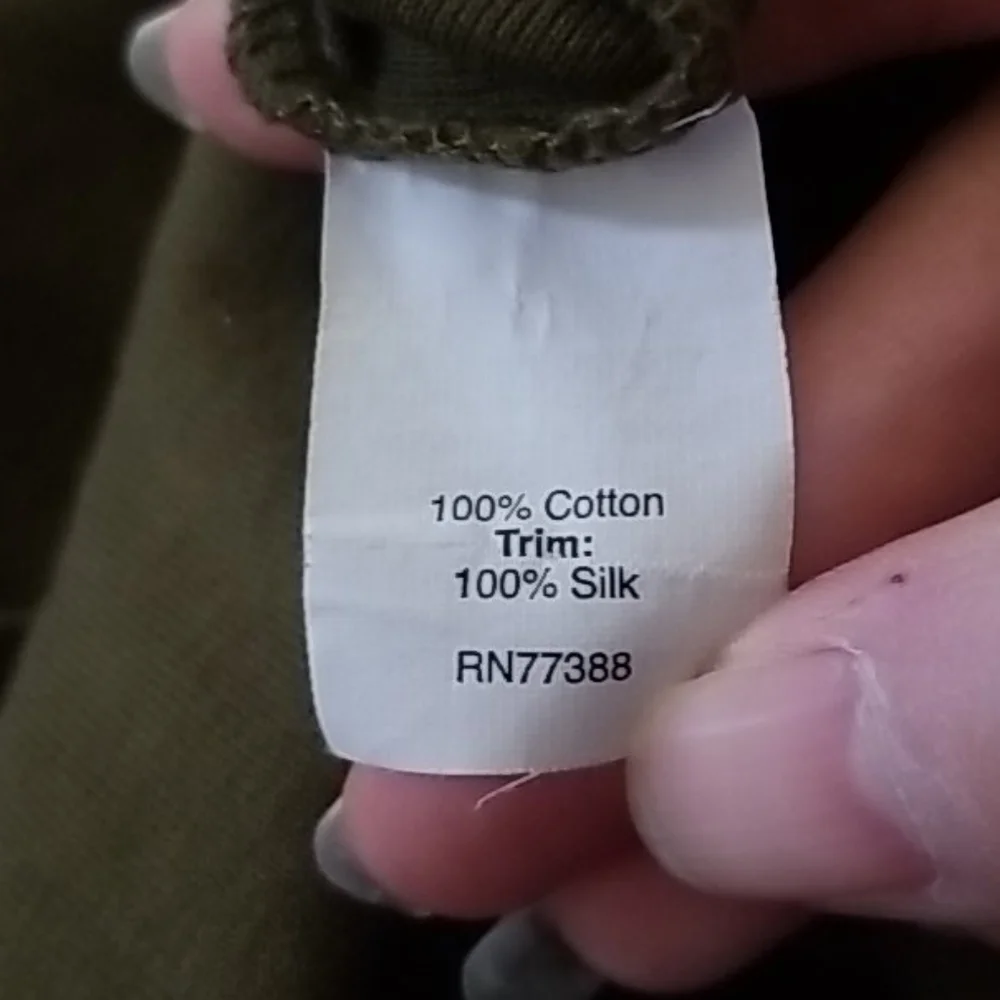 J. Crew Army Green Ruffled Tank, sz S